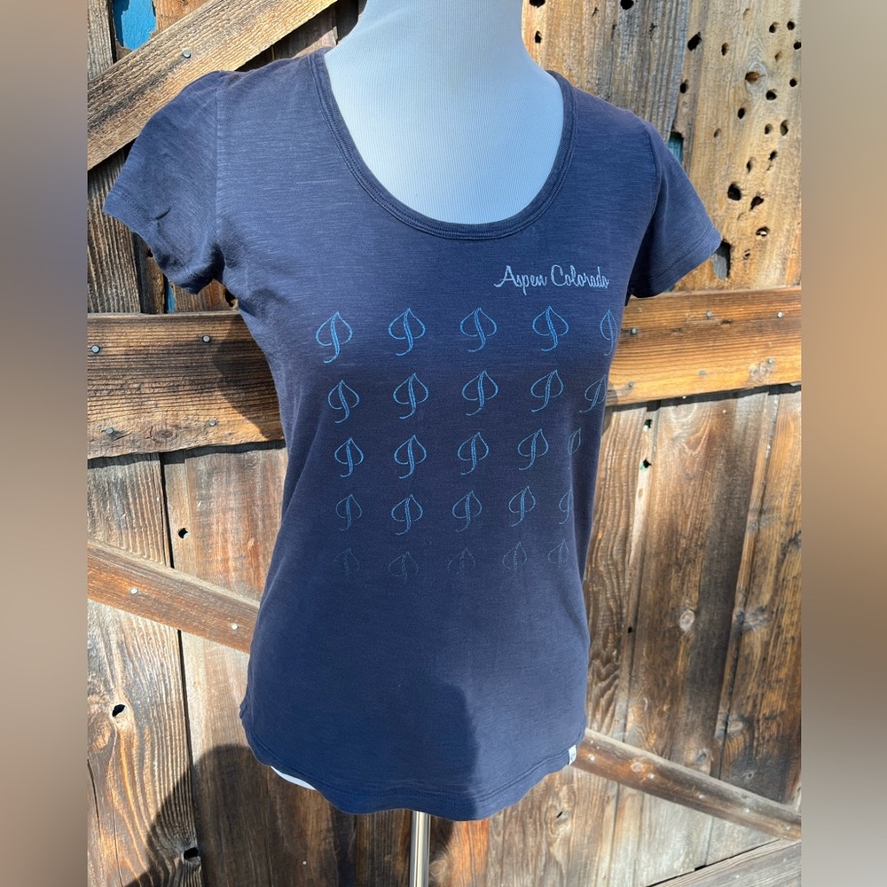 Forty Seven 47 Brand Aspen Colorado Womens Gray Tee Shirt Size Medium